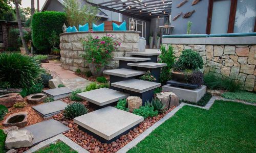 Polished-Grey-800-x-800-Concrete-Slab-garden-landscaped-stairs